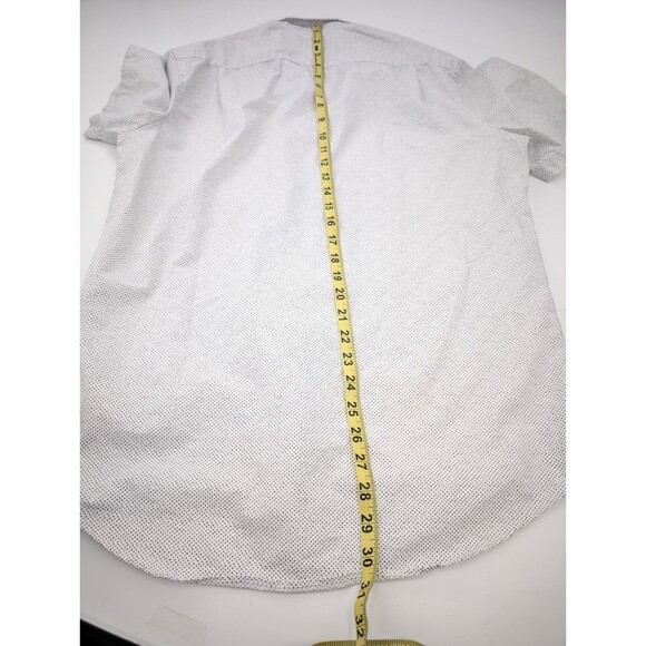 Michael Kors White Polka Dot Short Sleeve Collared Button Up T-Shirt Size Small - Picture 10 of 10